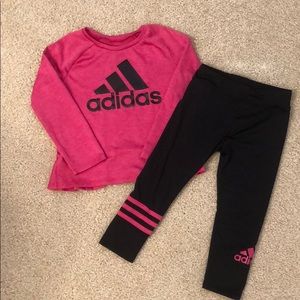 Toddler Adidas leggings and top